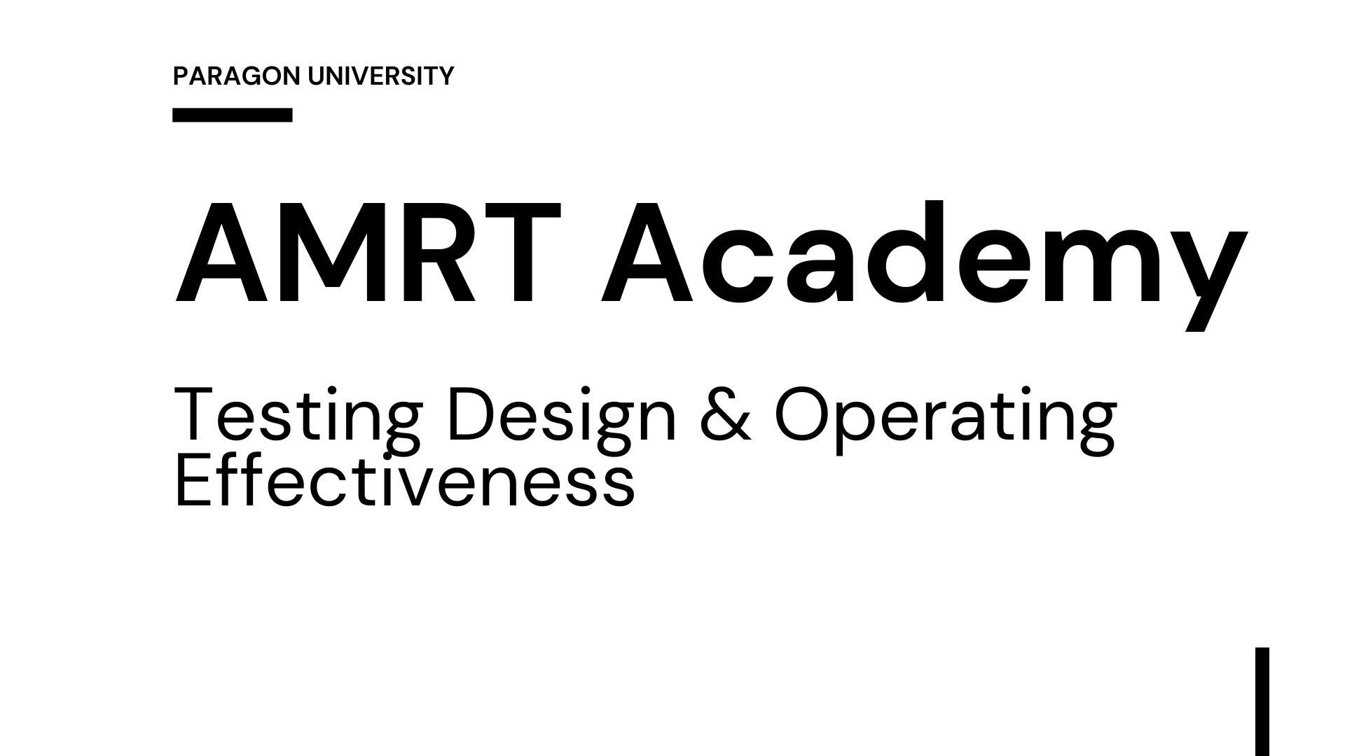 Course Image Testing Design & Operating Effectiveness