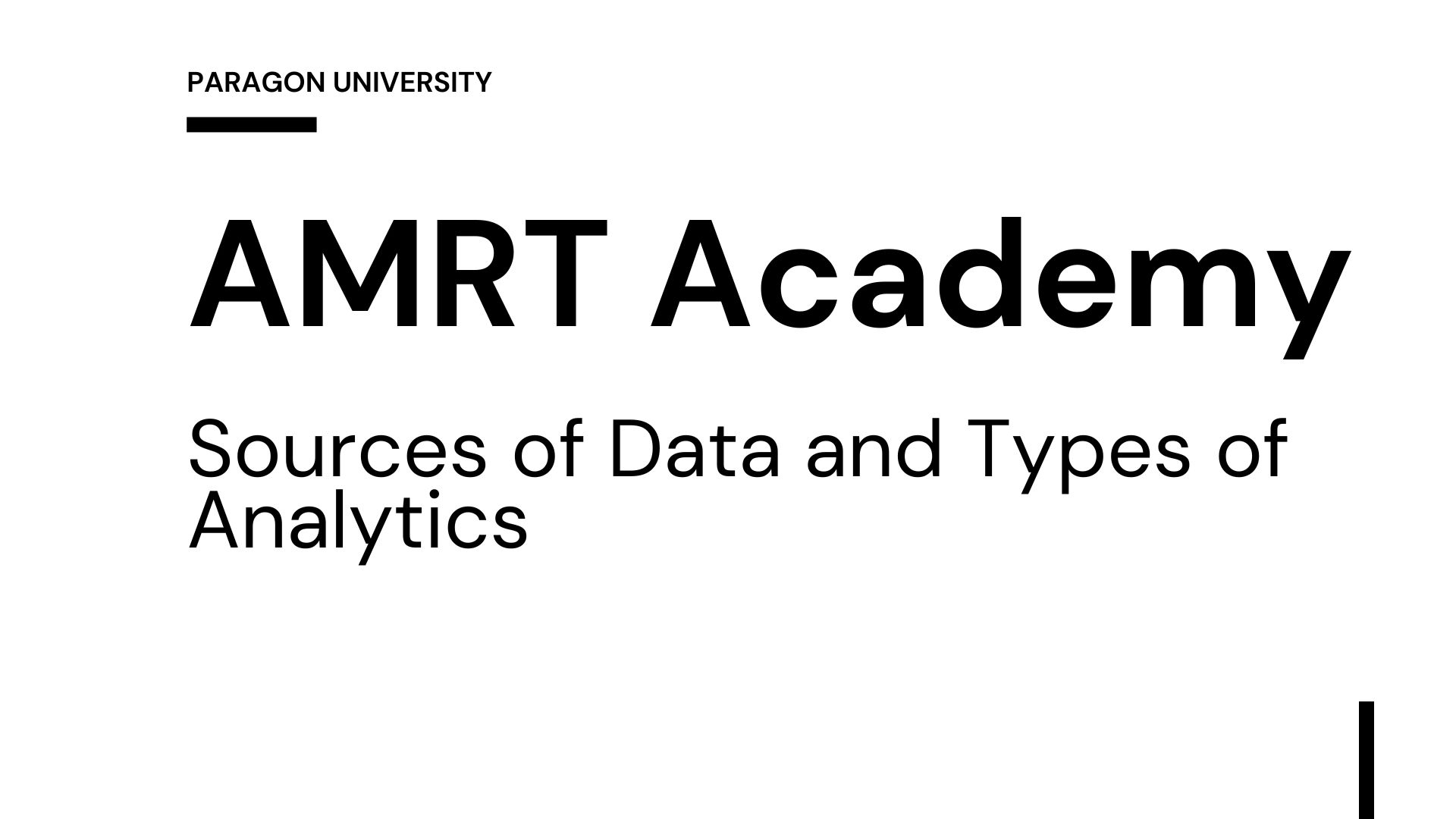 Course Image Sources of Data and Types of Analytics