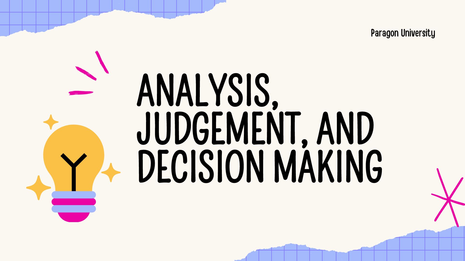 Course Image Analysis, Judgement, and Decision Making