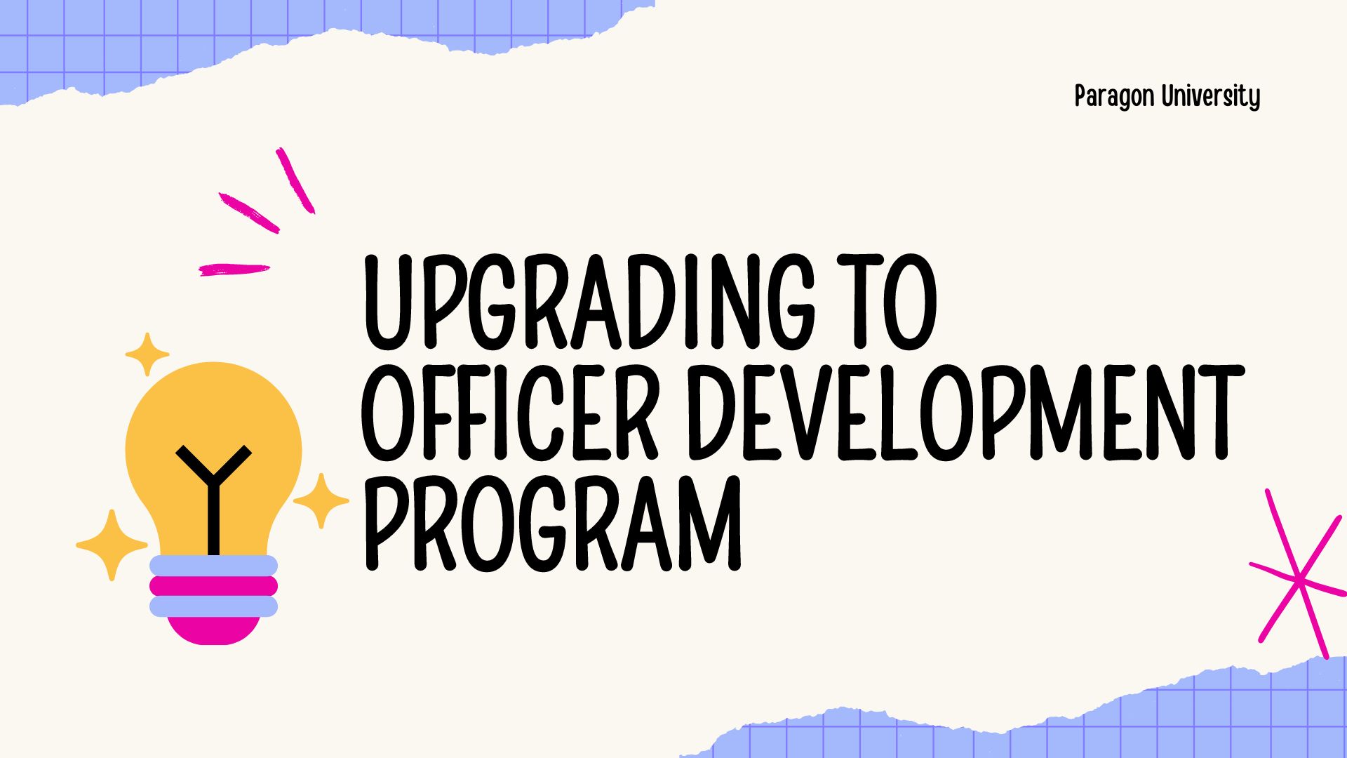 Course Image Upgrading to Officer Development Program