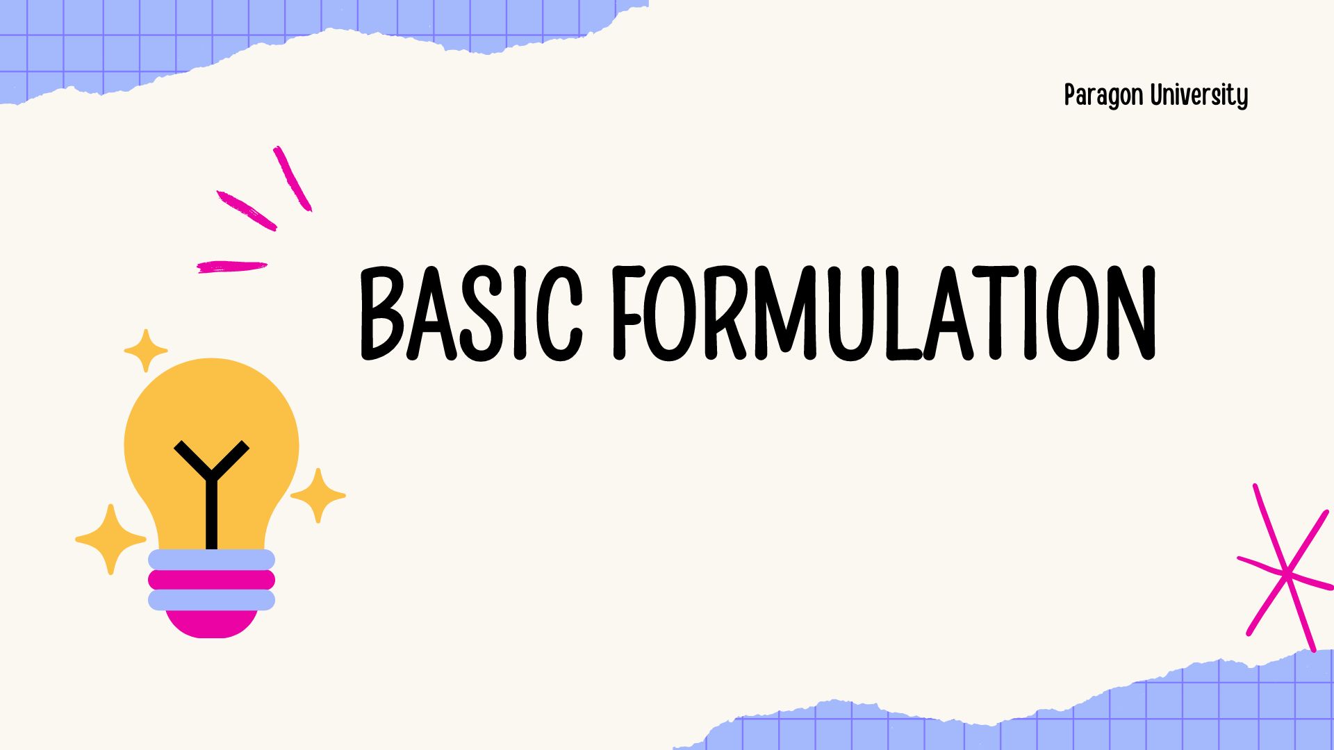 Course Image Basic Formulation